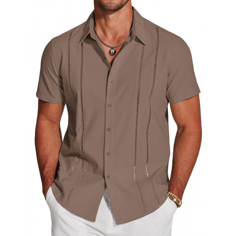 Men's Casual Short Sleeve Button-Down Shirt