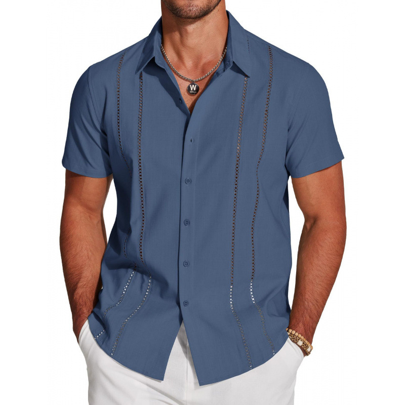 Men's Casual Short Sleeve Button-Down Shirt