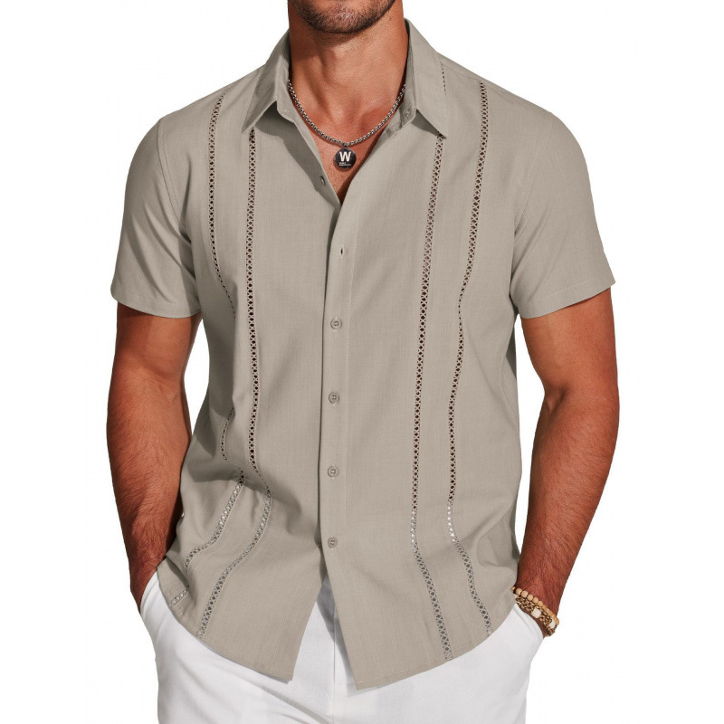 Men's Casual Short Sleeve Button-Down Shirt