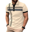 Men's Striped Short Sleeve Collared Top