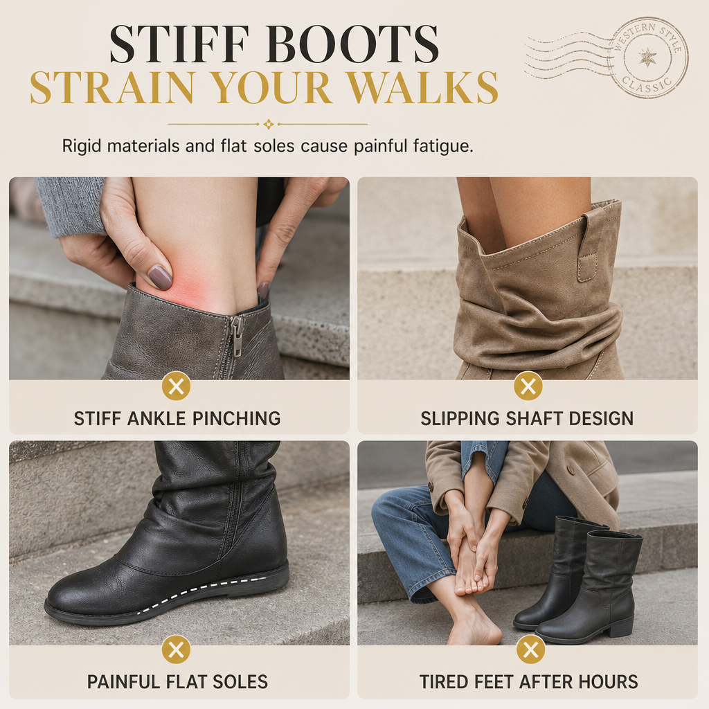 ⏳Limited time offer🔥Women's Knee-High Retro Chunky-Heeled Cowboy Boots