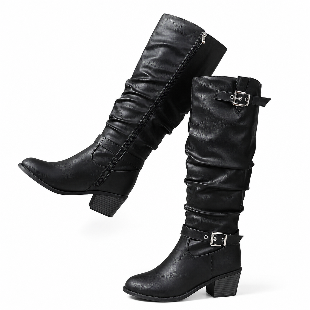 ⏳Limited time offer🔥Women's Knee-High Retro Chunky-Heeled Cowboy Boots