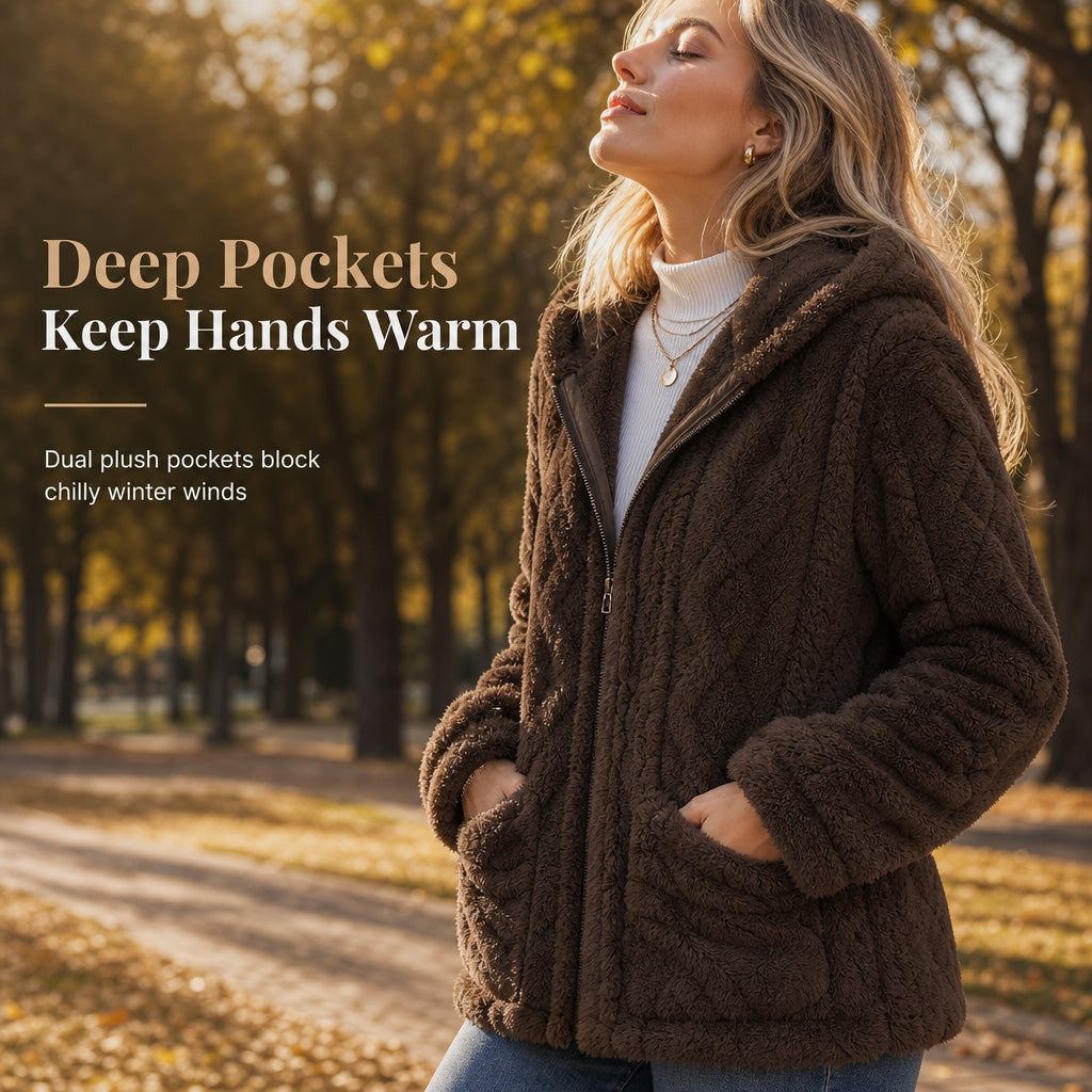 💖Limited-Time Sale💖 ❄️Women's Casual Plush Solid Color Cardigan🧸