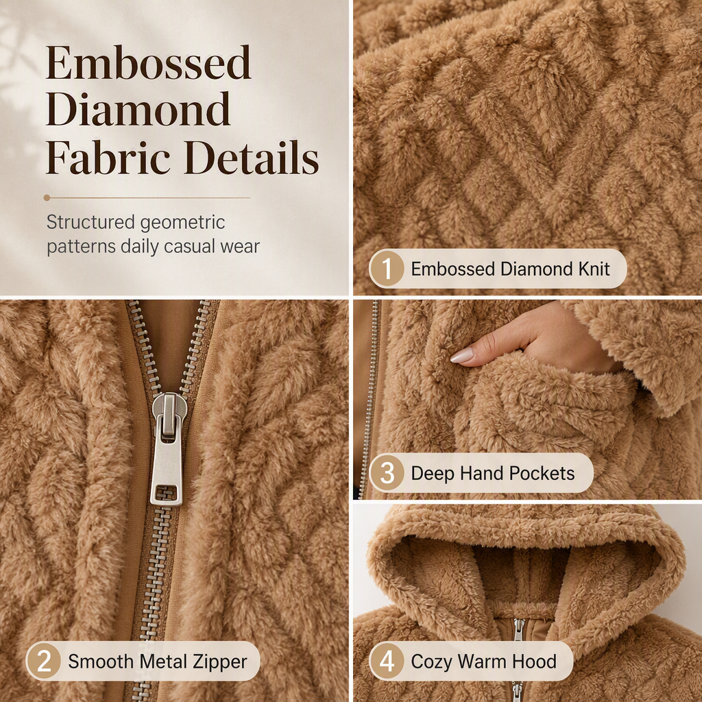 💖Limited-Time Sale💖 ❄️Women's Casual Plush Solid Color Cardigan🧸