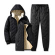 Men's Winter Hooded Padded Jacket and Pants Set