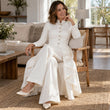 Women's Elegant Longline Coat and Wide-Leg Pants Set