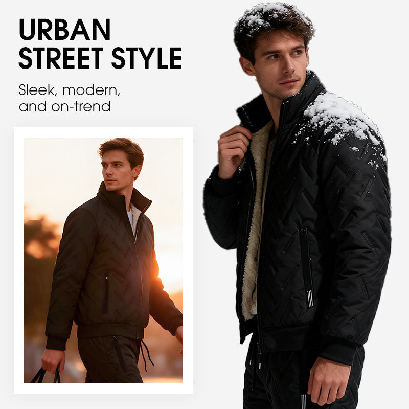 🧥 Polished Look, Cozy Warmth | Men's Stylish Warm Jacket & Pants Two-Piece Set