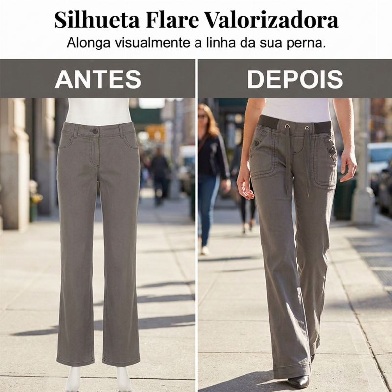 🤠 Low-Waist Flare Pants with Drawstring ✨ – 50% OFF