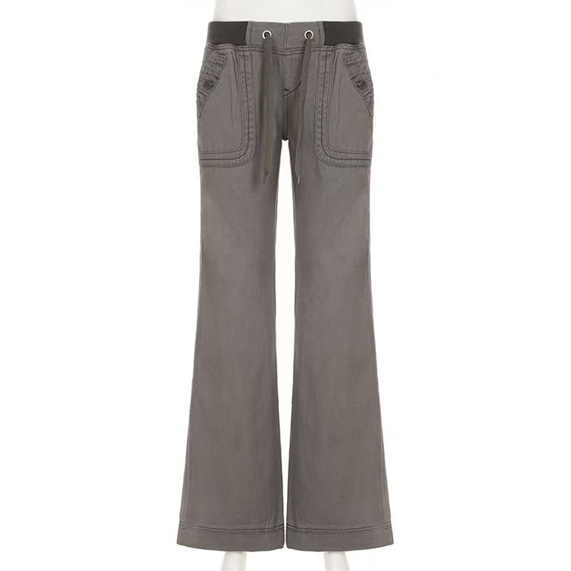 🤠 Low-Waist Flare Pants with Drawstring ✨ – 50% OFF
