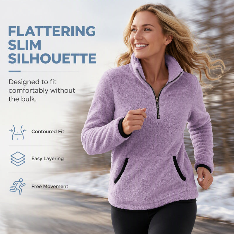 ☁️ Cloud-Soft Warmth, Easy Layered Comfort | Women's Half-Zip Warm Plush Sweatshirt