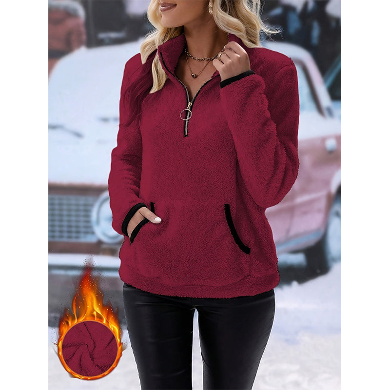 ☁️ Cloud-Soft Warmth, Easy Layered Comfort | Women's Half-Zip Warm Plush Sweatshirt