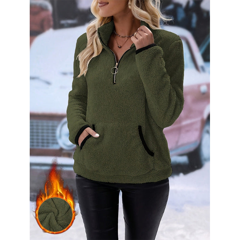 ☁️ Cloud-Soft Warmth, Easy Layered Comfort | Women's Half-Zip Warm Plush Sweatshirt