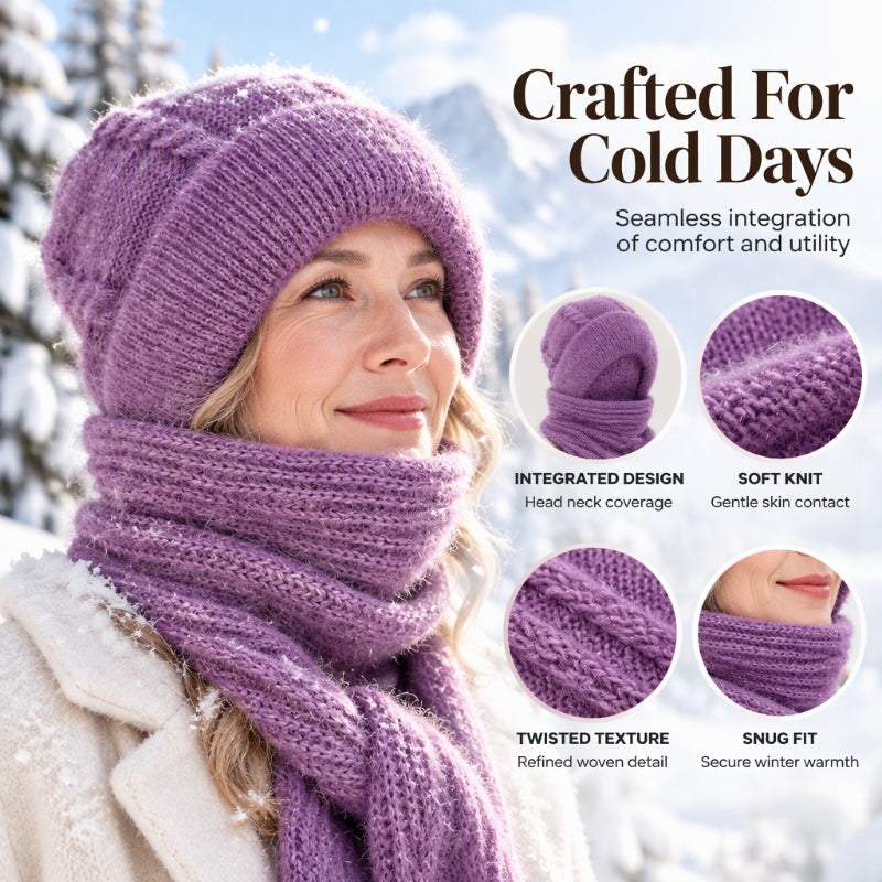 🧣 Toasty Comfort, Head-to-Neck Coverage | Women's Winter Warm Hooded Scarf