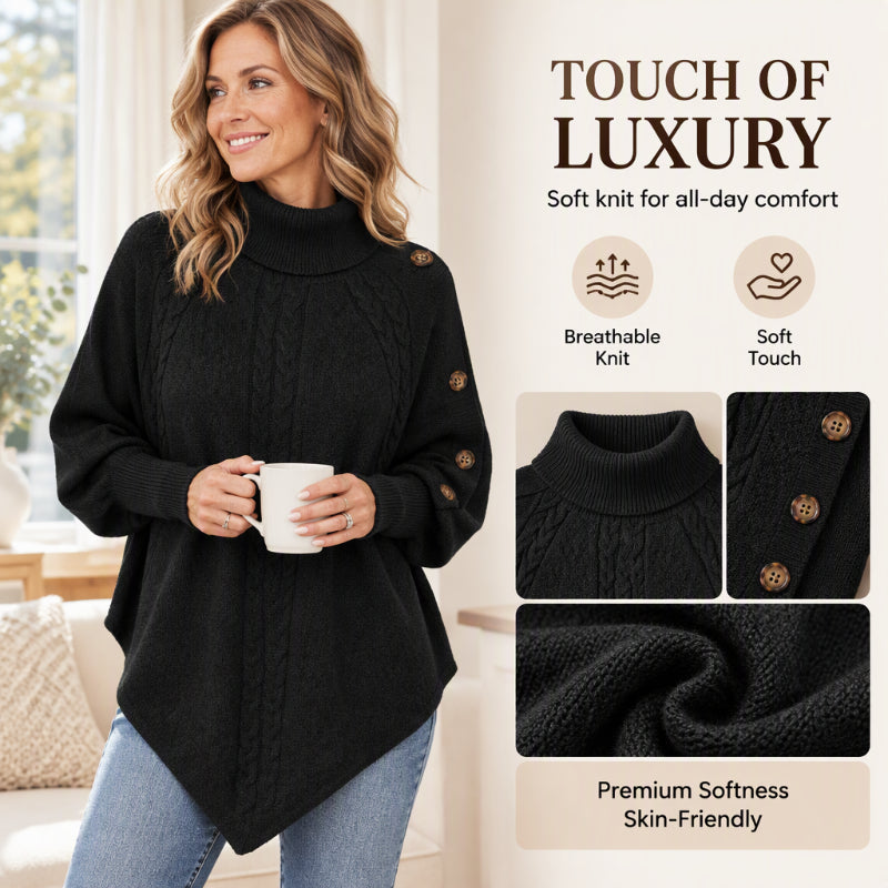 Women's Chic Mock Neck Cable Knit Sweater