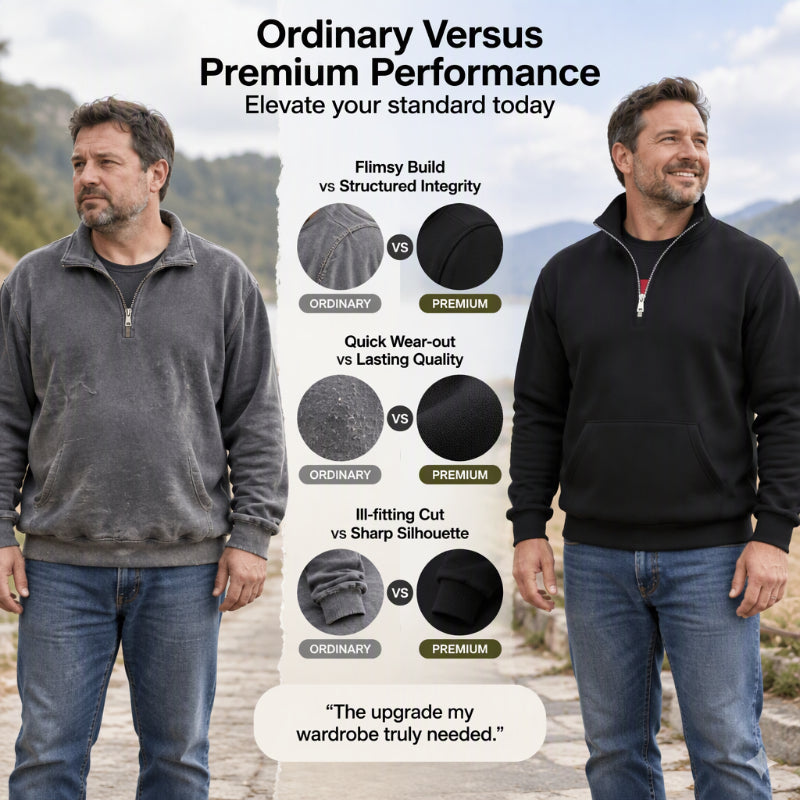 🧥 Toasty Warmth, Easy Layered Comfort | Men's Warm Half-Zip Sweatshirt