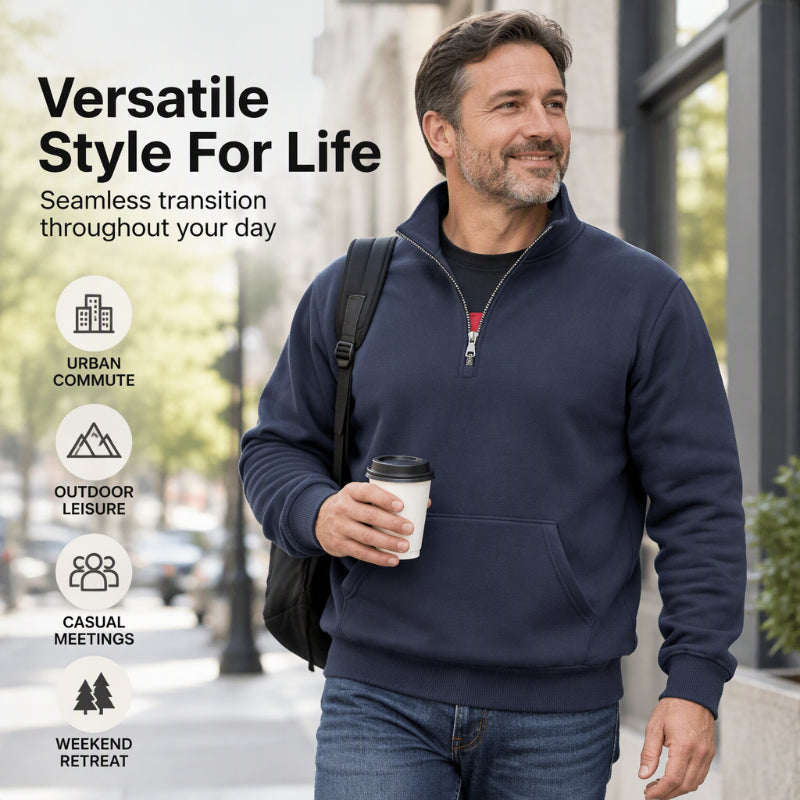 🧥 Toasty Warmth, Easy Layered Comfort | Men's Warm Half-Zip Sweatshirt