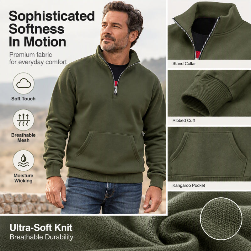 🧥 Toasty Warmth, Easy Layered Comfort | Men's Warm Half-Zip Sweatshirt