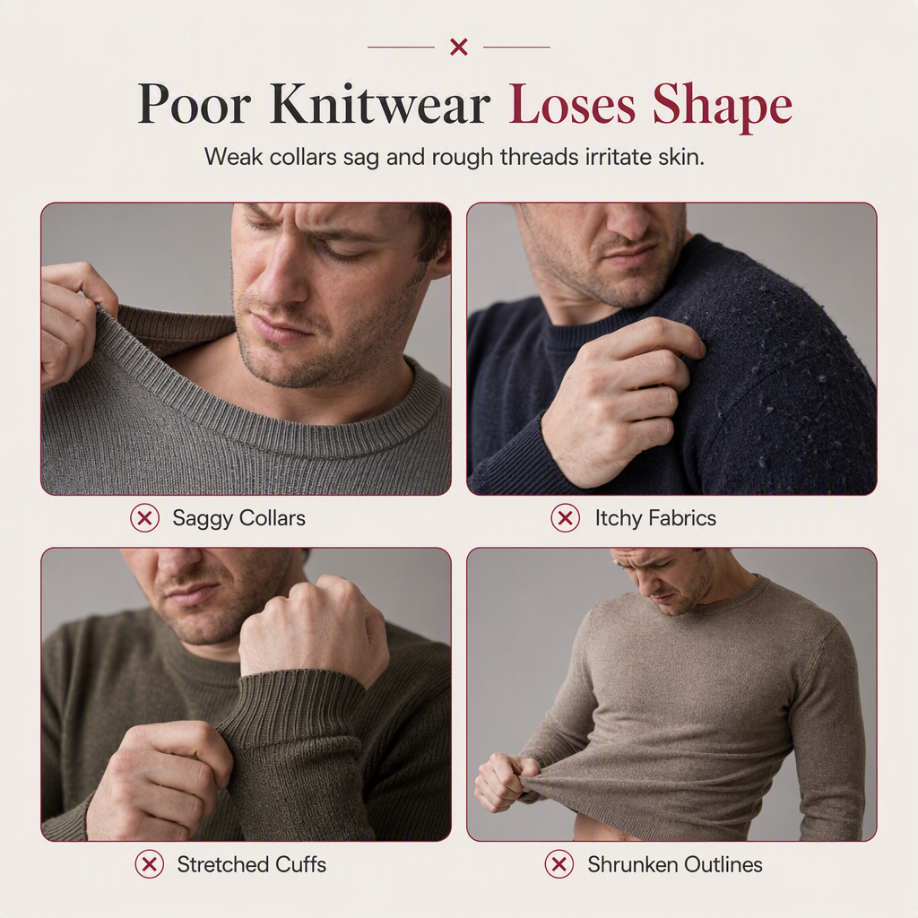 🧶 Clean Solid Look, Easy Layered Comfort | Men's Solid Color Long Sleeve Knit Shirt Pullover Sweater