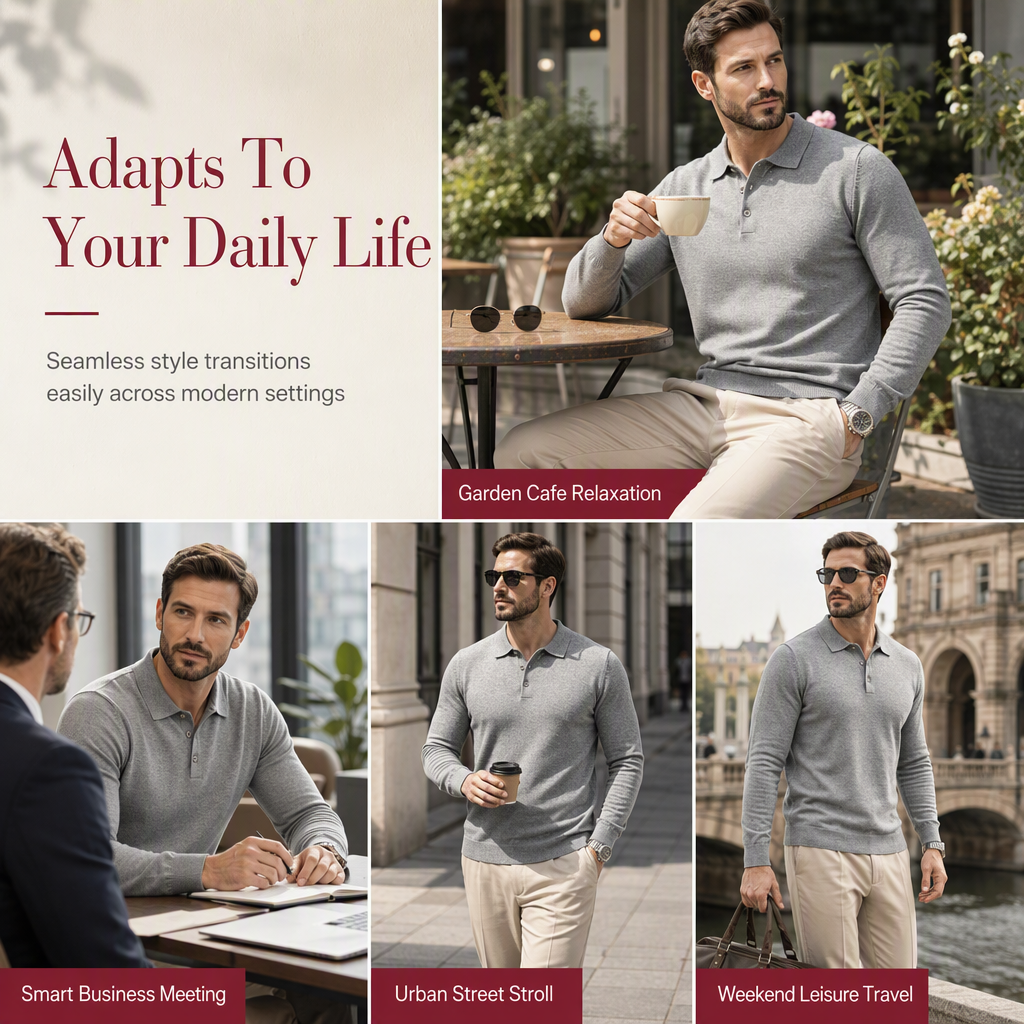 🧶 Clean Solid Look, Easy Layered Comfort | Men's Solid Color Long Sleeve Knit Shirt Pullover Sweater