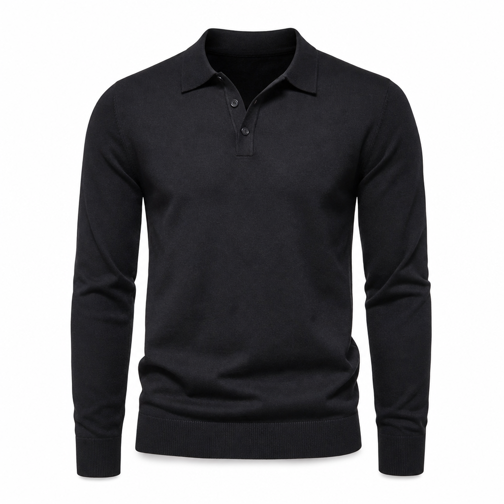 🧶 Clean Solid Look, Easy Layered Comfort | Men's Solid Color Long Sleeve Knit Shirt Pullover Sweater