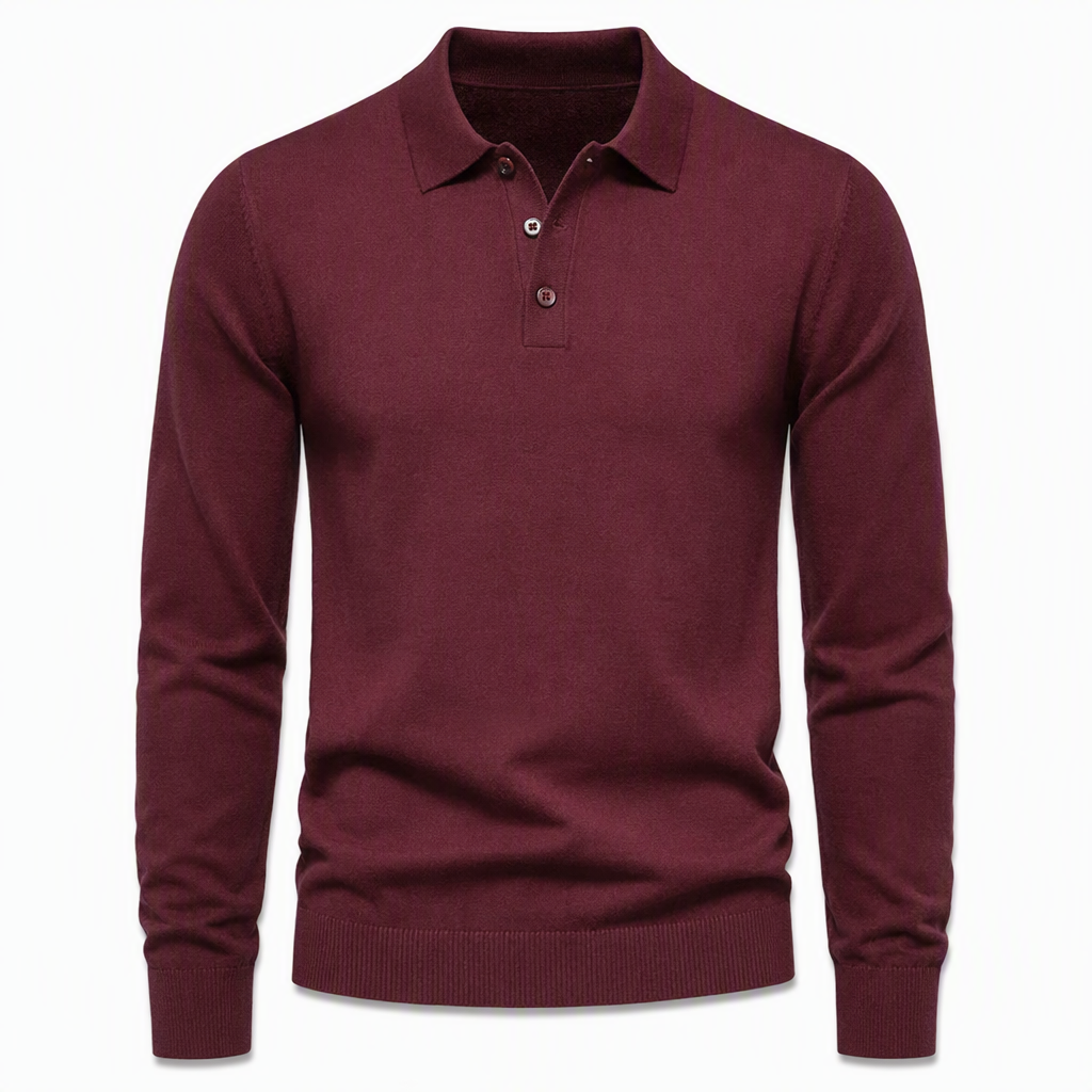 🧶 Clean Solid Look, Easy Layered Comfort | Men's Solid Color Long Sleeve Knit Shirt Pullover Sweater