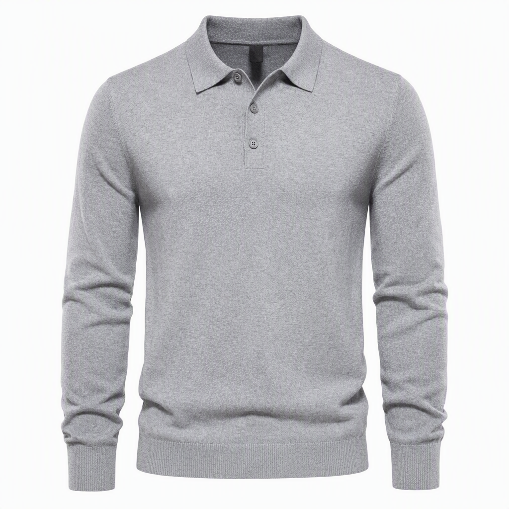 🧶 Clean Solid Look, Easy Layered Comfort | Men's Solid Color Long Sleeve Knit Shirt Pullover Sweater