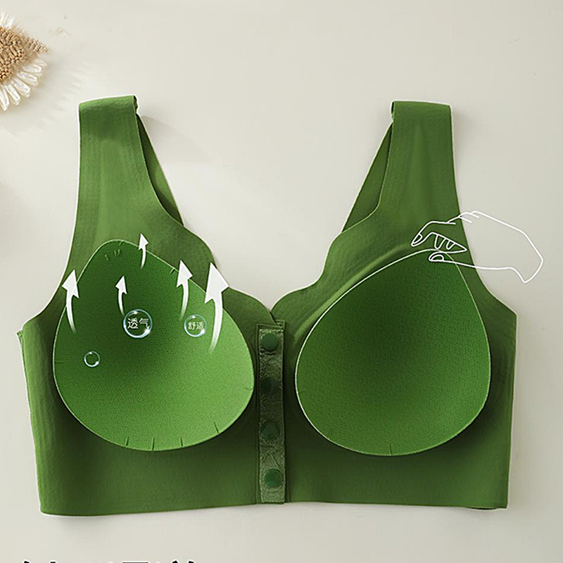 ✨ Women's Front-Clasp Seamless Bra — Wireless Push-Up & Breathable 🎀