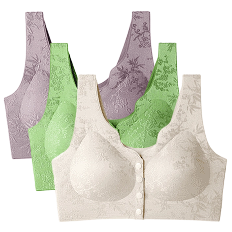 ✨ Women's Front-Clasp Seamless Bra — Wireless Push-Up & Breathable 🎀