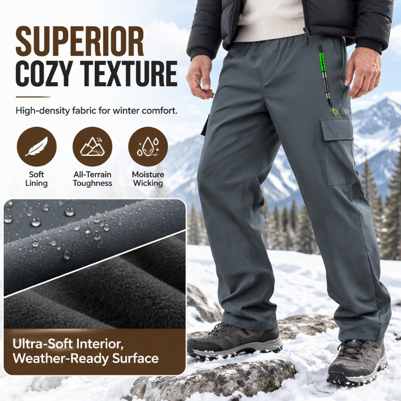 👖 Toasty Lined Warmth, Stay-Dry Storage | Men's Plush-Lined Waterproof Cargo Pants