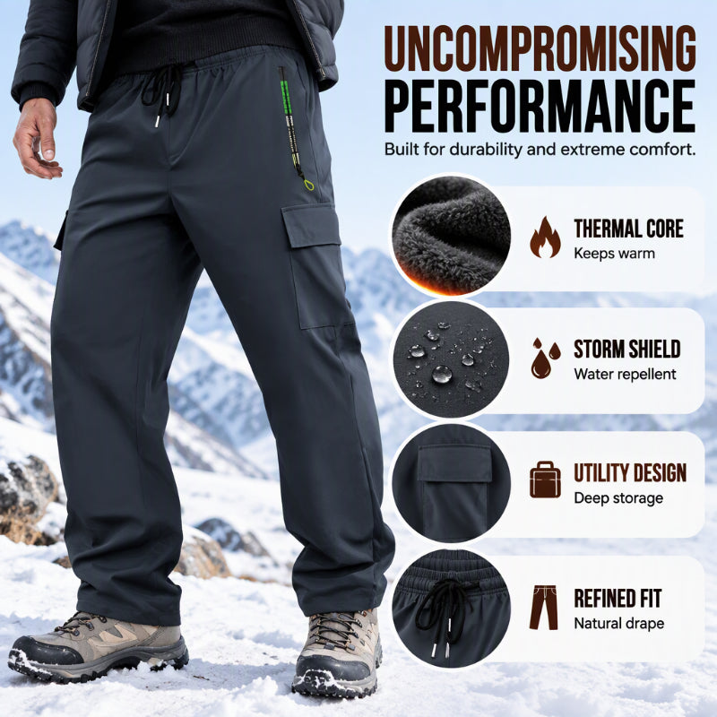 👖 Toasty Lined Warmth, Stay-Dry Storage | Men's Plush-Lined Waterproof Cargo Pants