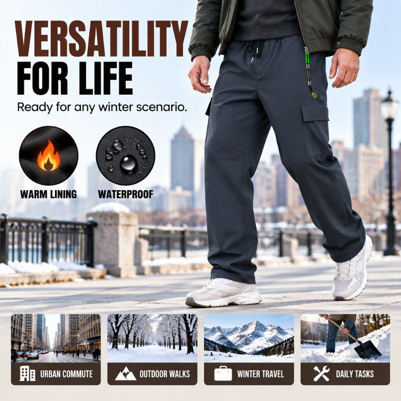 👖 Toasty Lined Warmth, Stay-Dry Storage | Men's Plush-Lined Waterproof Cargo Pants