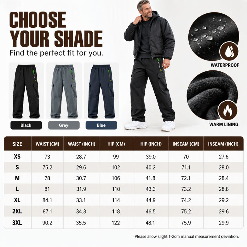 👖 Toasty Lined Warmth, Stay-Dry Storage | Men's Plush-Lined Waterproof Cargo Pants
