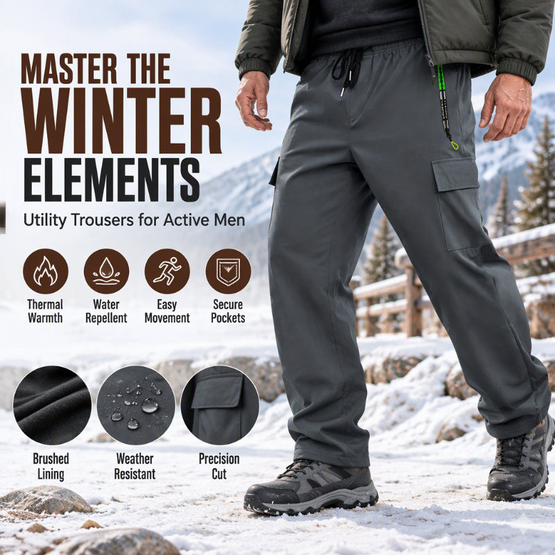 👖 Toasty Lined Warmth, Stay-Dry Storage | Men's Plush-Lined Waterproof Cargo Pants