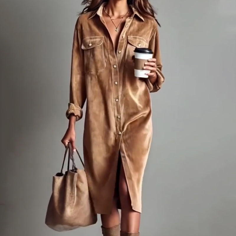 ✨ Easy Match Style, One-Piece Convenience | Women's Casual Fashion Shirt Dress