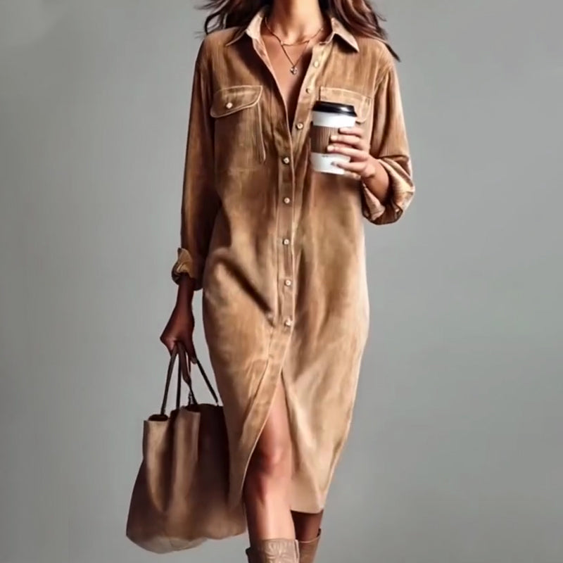 ✨ Easy Match Style, One-Piece Convenience | Women's Casual Fashion Shirt Dress