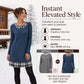 👗 Eye-Catching Pattern Mix, Soft Everyday Comfort | Women's Casual Plaid Patchwork Knit Dress