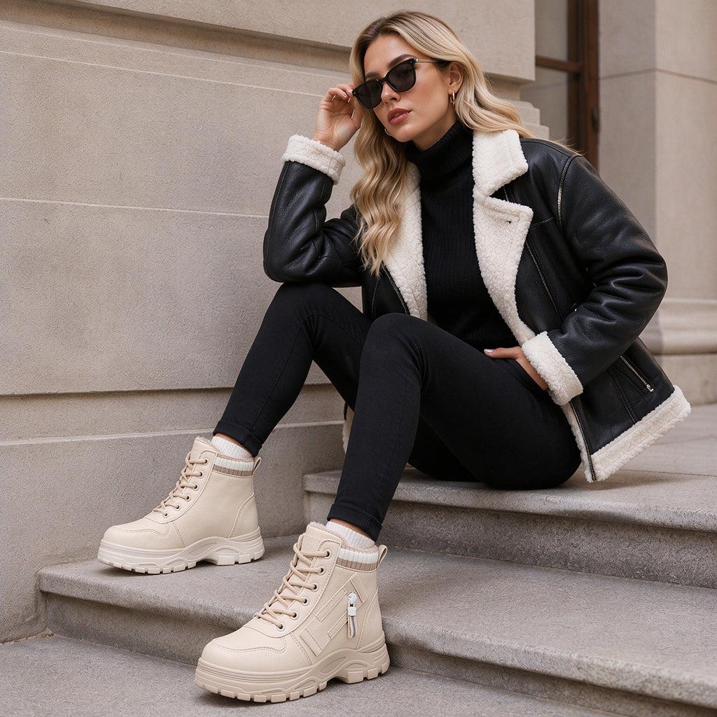 Women's Warm Plush-Lined Martin Boots