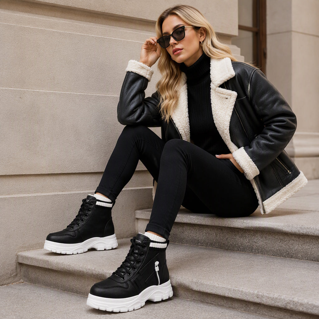 Women's Warm Plush-Lined Martin Boots