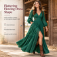✨ Women's Long Sleeve Boho Dress — Hollow Lace Waist & High Slit ✨