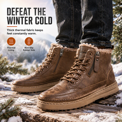 🥾 Toasty Coziness, Sturdy Grounded Comfort | Men's Winter High Top Snow Boots Thickened Thick Sole Warm Shoes