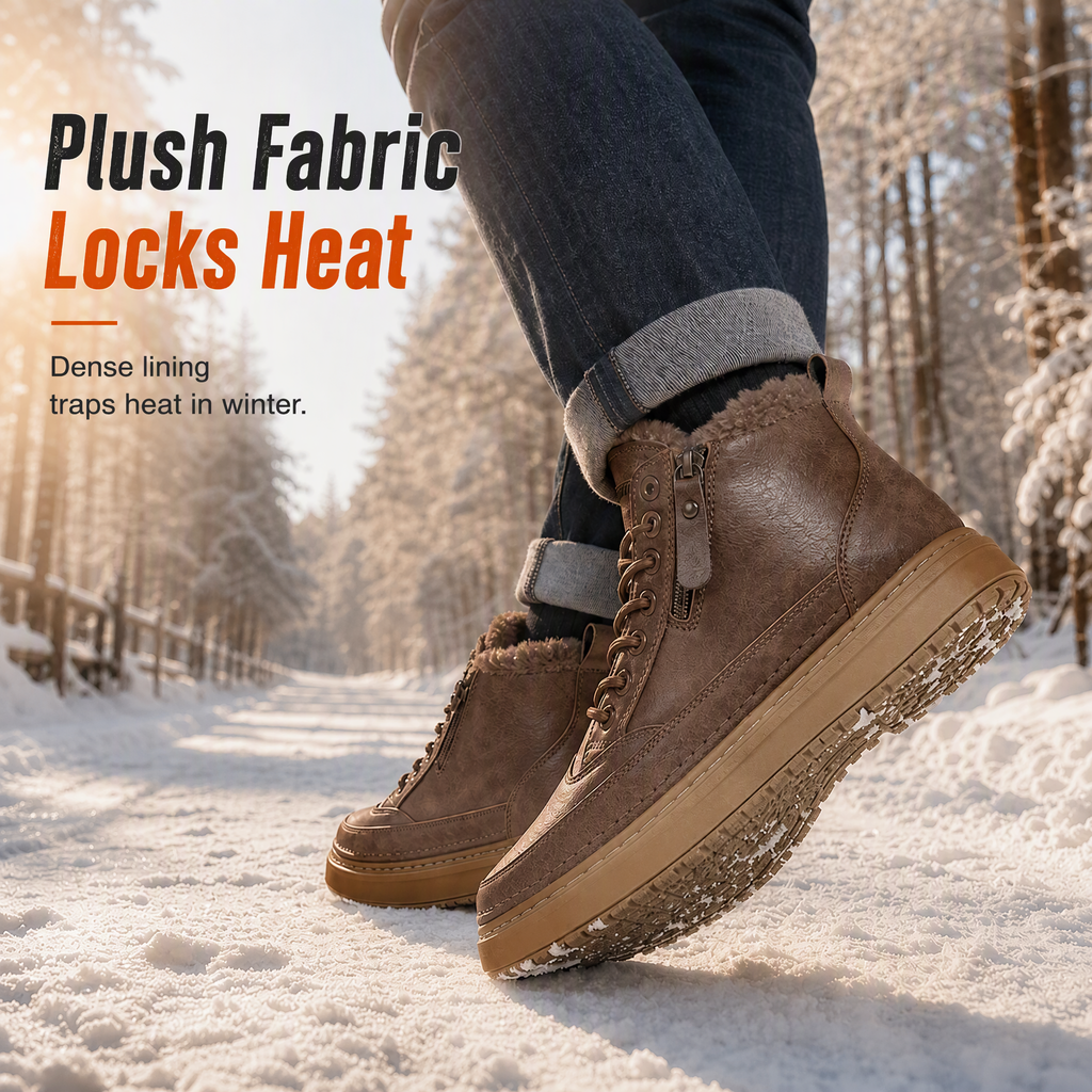 🥾 Toasty Coziness, Sturdy Grounded Comfort | Men's Winter High Top Snow Boots Thickened Thick Sole Warm Shoes