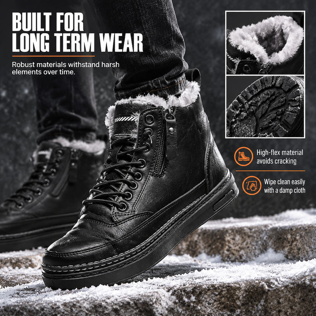 🥾 Toasty Coziness, Sturdy Grounded Comfort | Men's Winter High Top Snow Boots Thickened Thick Sole Warm Shoes