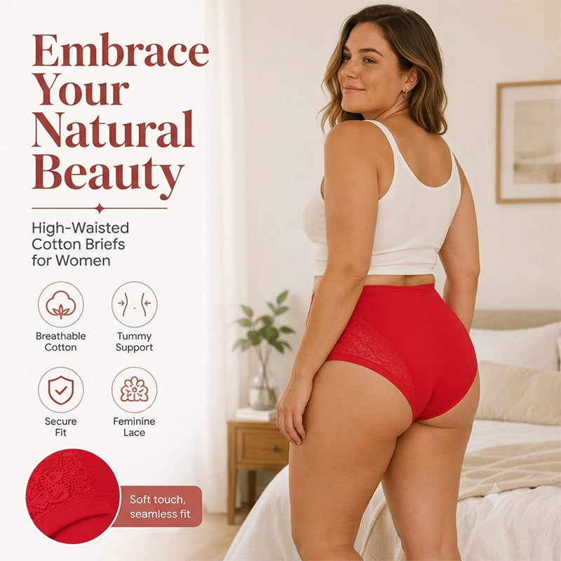 🌸Hot Sale 50% OFF💖Plus Size High Waist Leak Proof Cotton Panties-Everyday Comfort, Extra Peace of Mind