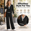 🌸Hot Sale 50% OFF💖Women's Striped Long Sleeve Top & Wide-Leg Pants Set